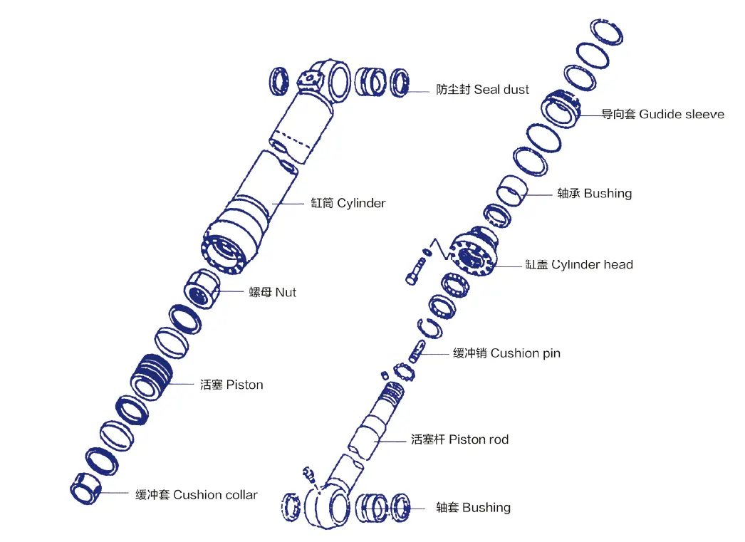 Bucket Cylinder For Kato Small Excavator HD250